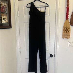 NWOT White House Black Market Black One-Shoulder Jumpsuit
